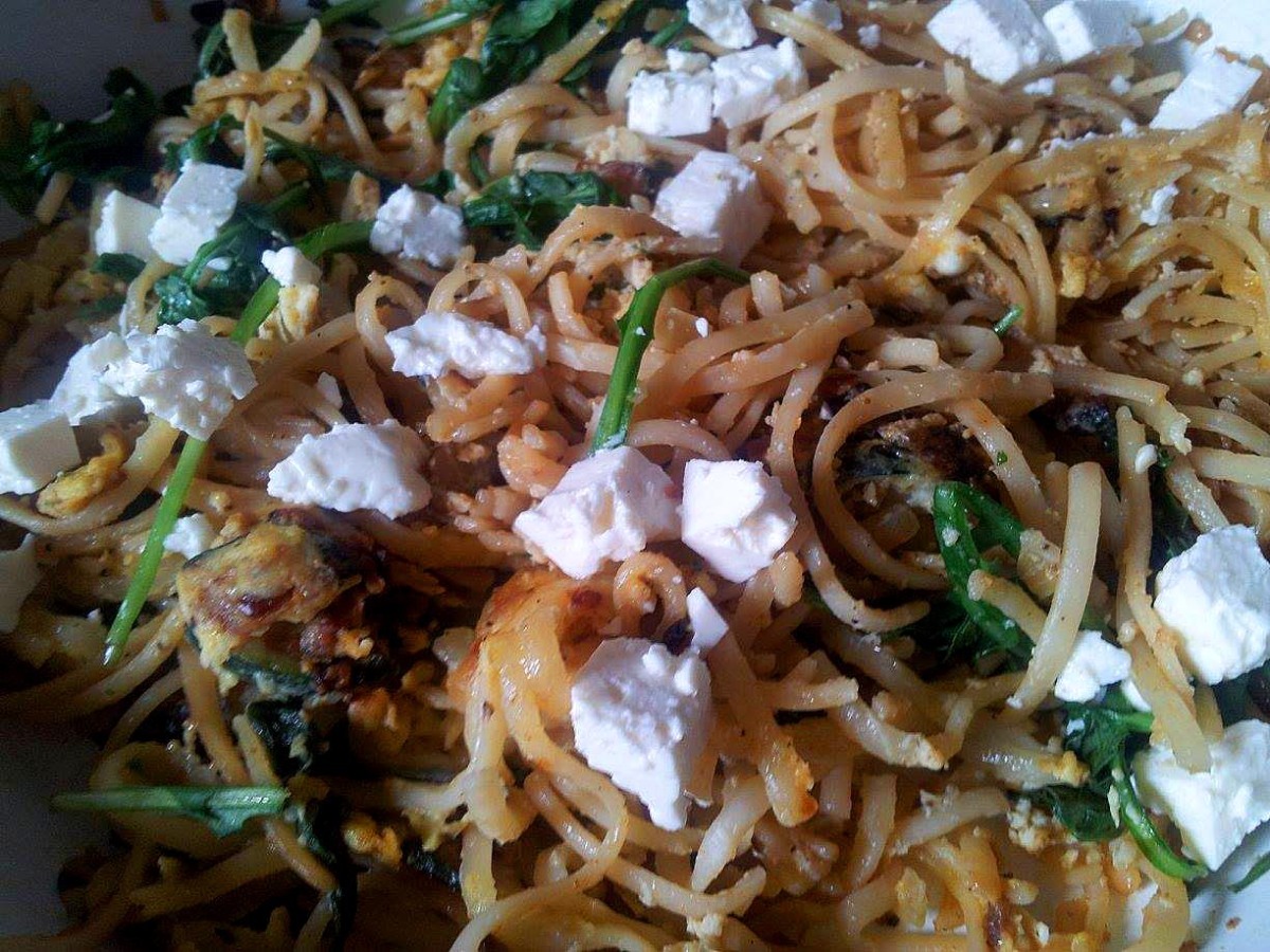 Spaghetti mit Feta und Rucola – CannyEating
